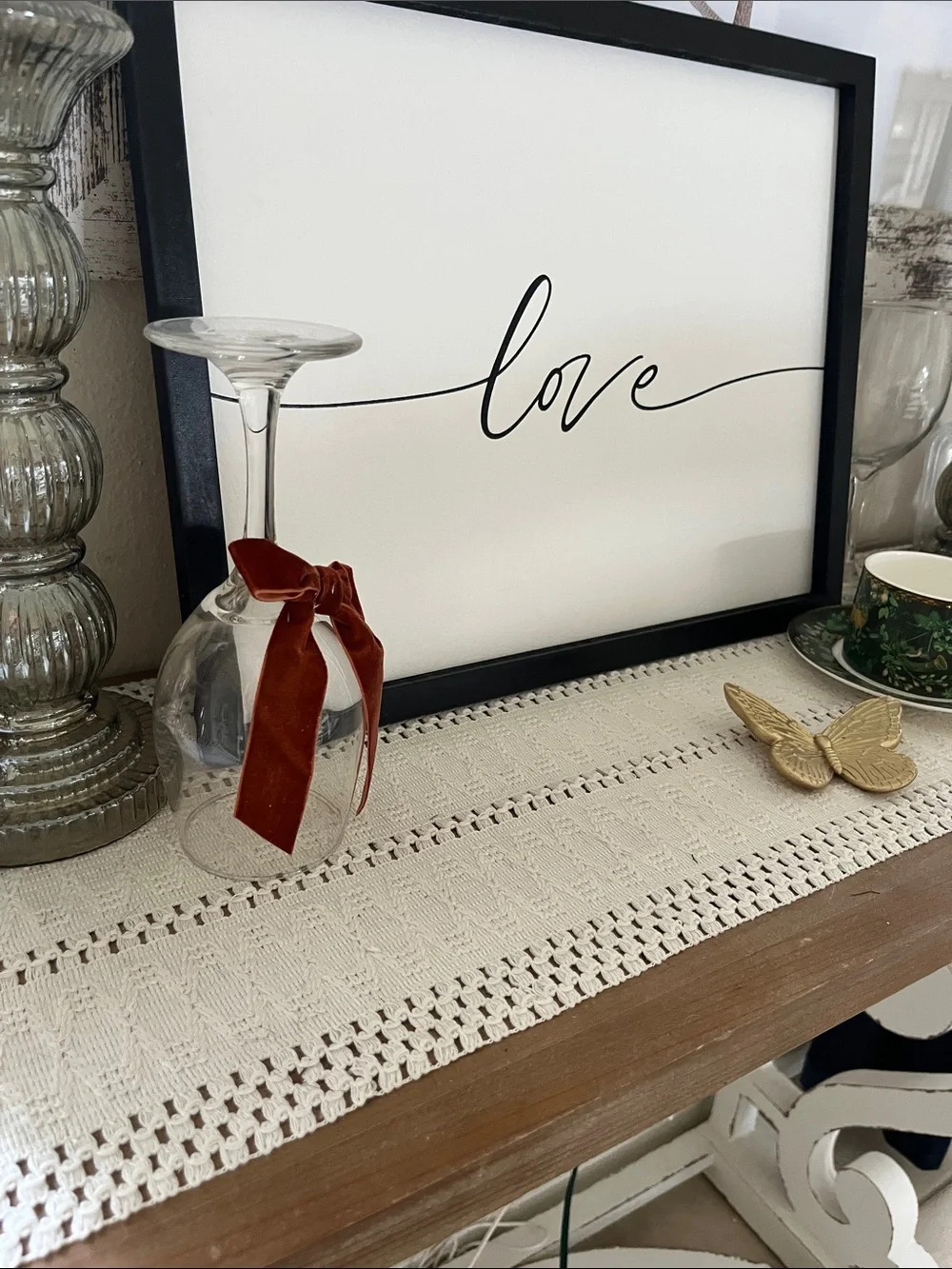 Love Script Framed Wall Art - Black